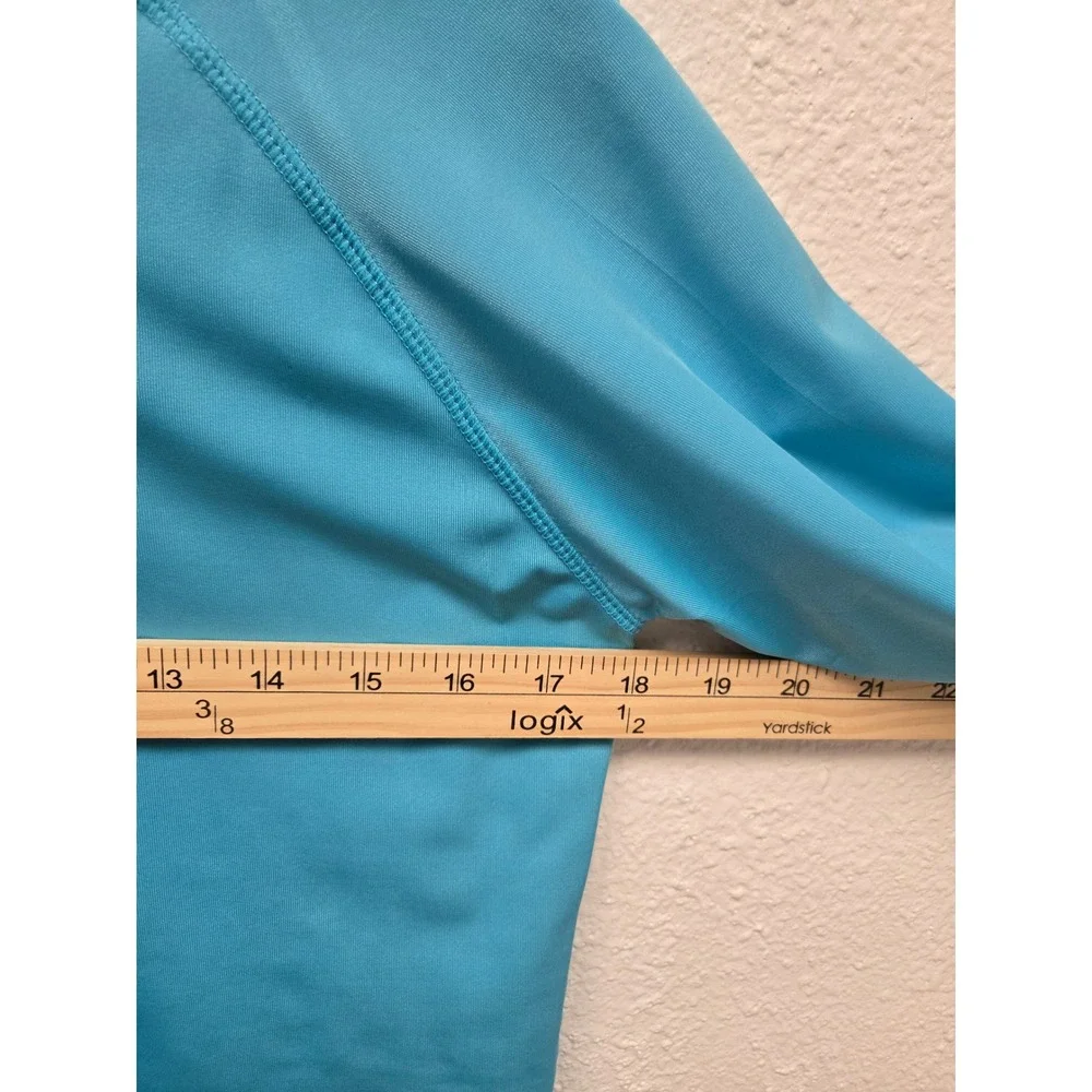 Kanu Surf Rash Guard Swim Shirt Mens‎ Large Turquoise Blue Graphic Long Sleeve